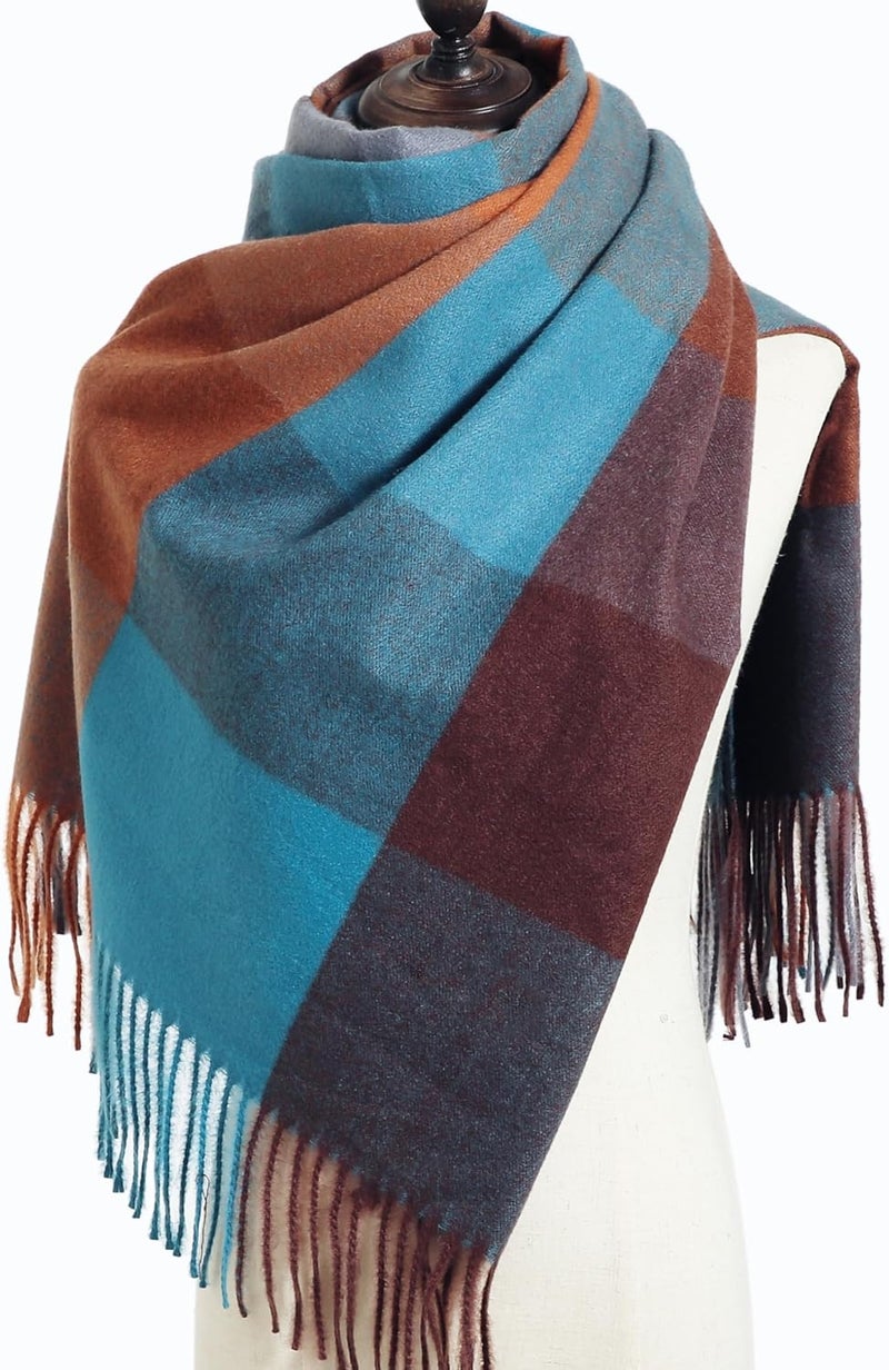 BLATIAL Store Womens Scarf Winter Blanket Large Scarves Thick Soft Warm Plaid Chunky Scarfs - Image 3